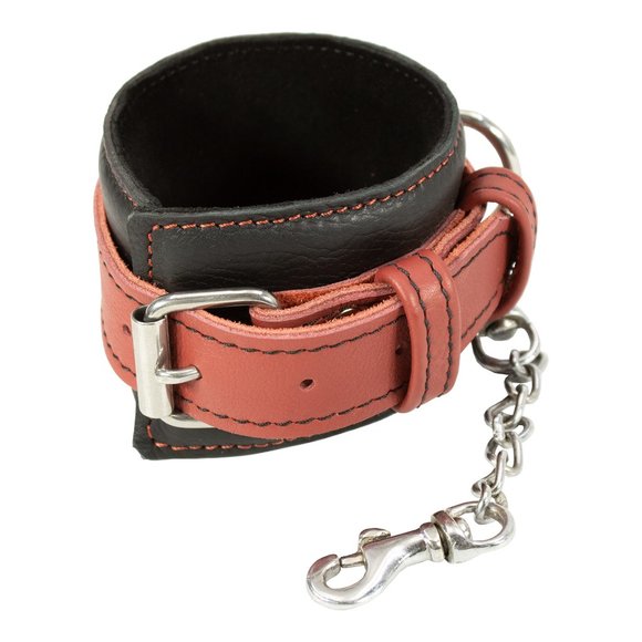 Genuine Cowhide Leather Handcuffs Adjustable Wrist Cuffs BDSM Toys for Couples - Picture 5 of 11